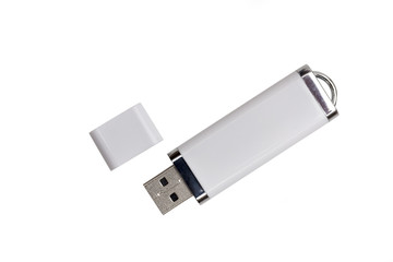 Flash drive on the white background