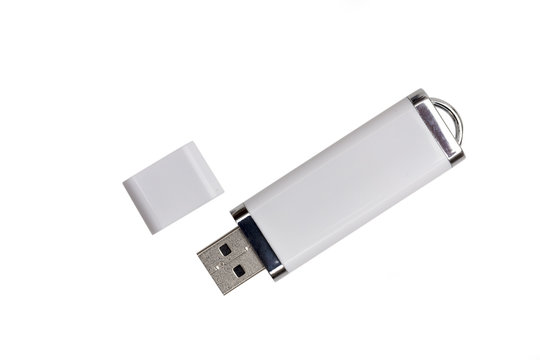 Flash Drive On The White Background