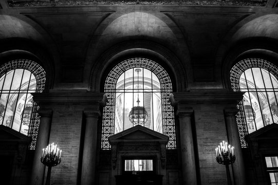Inside New York Library in Manhattan, USA
