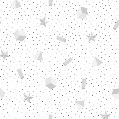 Abstract monochrome memphis seamless pattern.