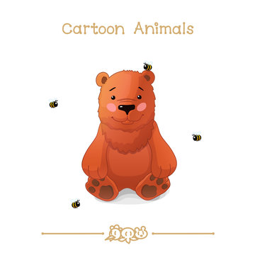 Toons series cartoon animals: bear and bees
