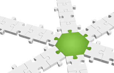 three dimensional puzzle connection