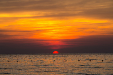 Sunset above the sea, Thailand beach