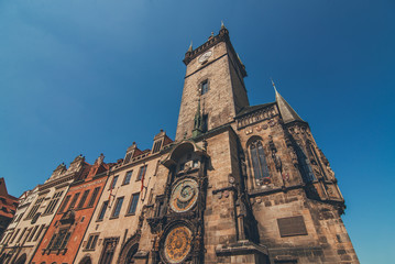 Looking up at the church