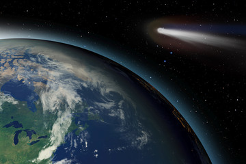 Comet."Elements of this image furnished by NASA "