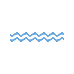 Blue waves icon. Vector illustration.