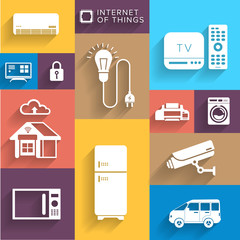 Flat design concept internet of things vector style.