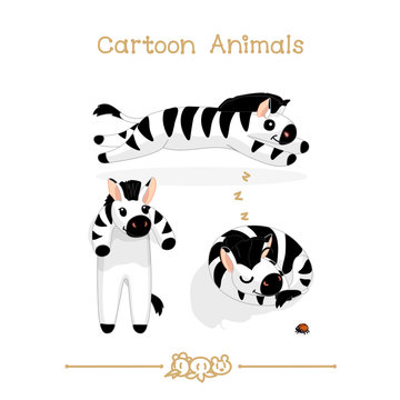 
Toons series cartoon animals: african zebras
