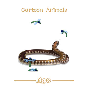 
Toons series cartoon animals: viper snake