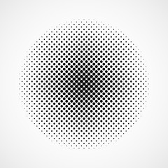 Black abstract halftone circle. Vector illustration