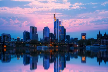Poster Im Rahmen Skyline of Frankfurt, Germany, the financial center of the country. © muratart
