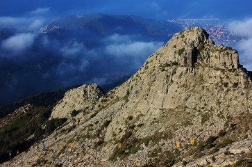 Vetta del Monte Capanne sull'isola d'Elba, Italia