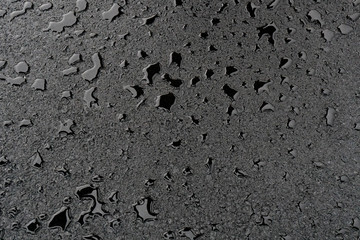 Small puddles on clean new asphalt 