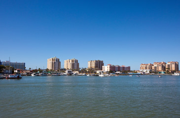 Clearwater Beach, Florida skyline viewed toward the west from across Mandalay Channel.