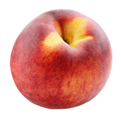 Peach isolated on white background with clipping path