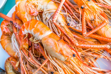 Close up delicious seafood thai food for dinner