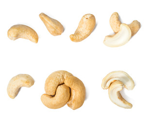 cashew nuts on white