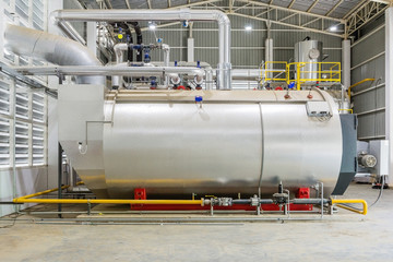 Gas boilers in gas boiler room for steam production