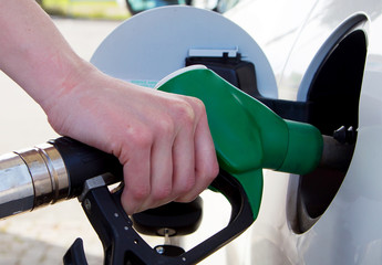 Woman in the gas station