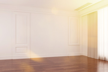 Leerer sonniger Raum mit Tageslicht