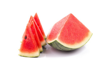 Ripe watermelon on a white background