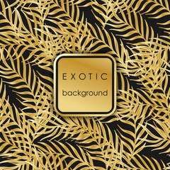 Seamless exotic pattern with palm leaves .