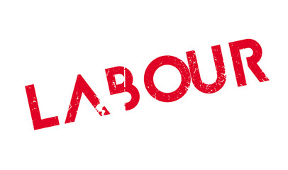 Labour rubber stamp. Grunge design with dust scratches. Effects can be easily removed for a clean, crisp look. Color is easily changed.