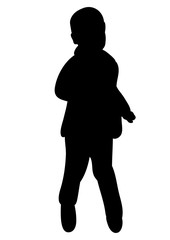 isolated silhouette of baby dancing