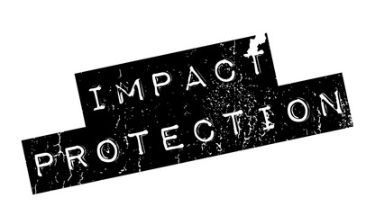 Impact Protection rubber stamp. Grunge design with dust scratches. Effects can be easily removed for a clean, crisp look. Color is easily changed. - obrazy, fototapety, plakaty