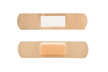 Adhesive plaster on both sides isolated on a white background
