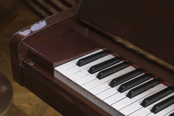 Fototapeta na wymiar close-up of piano keys. close frontal view.