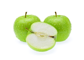 green apple with Drop of water