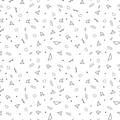 Vector abstract memphis pattern with mosaic geometric shapes - seamless.