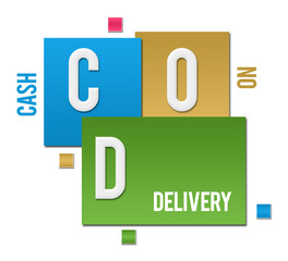 COD - Cash On Delivery Colorful Squares Text 