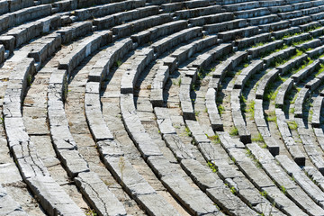 Part of the Stadium in the archaeological site of ancient Messene in Peloponnese, Greece