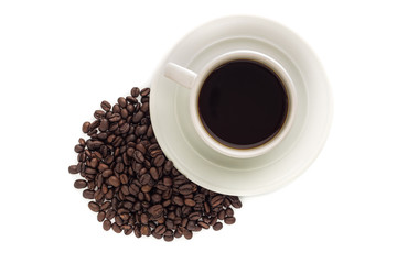 A cup of coffee isolated on white background.