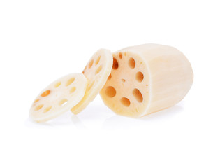 Lotus root isolated on white background