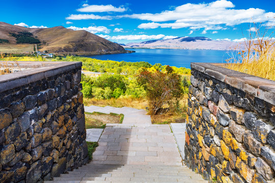 Surb Araqeloc and Astvatsatsin old Sevanavank church monastery, Sevan, Armenia
