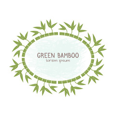 Obraz premium Bamboo stems decorative frame