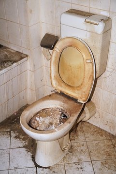 verschmutztes WC in einer verwahrlosten Wohnung
