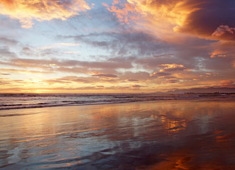 Fototapeta na wymiar Beach in the sunset