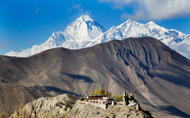 Jong mit Dhaulagiri im Hintergrund 