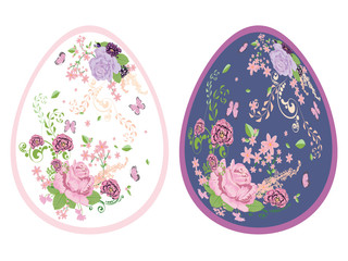 Vintage Roses Ornament on Eggs