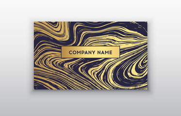 Creative modern gold business cards, invitations set with abstract marble texture. Vector design concept. For stylist, makeup artist, photographer. Stylish elegant business cards template.