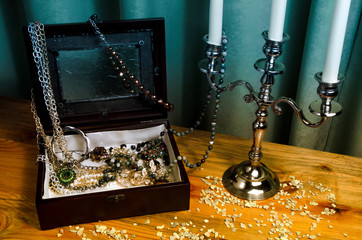 the jewelry box, candle holder
