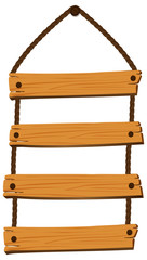 Wooden boards on rope
