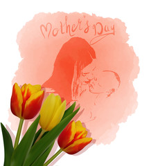 Happy Mothers Day. Vector illustration