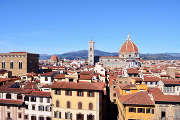 Fototapeta na wymiar Panorama di Firenze, Cattedrale di Santa Maria del Firenze