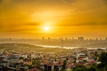 Istanbul from a Hill at Sunset