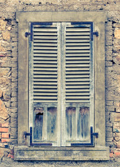 Fototapeta na wymiar Traditional French window - retro vintage filter effect